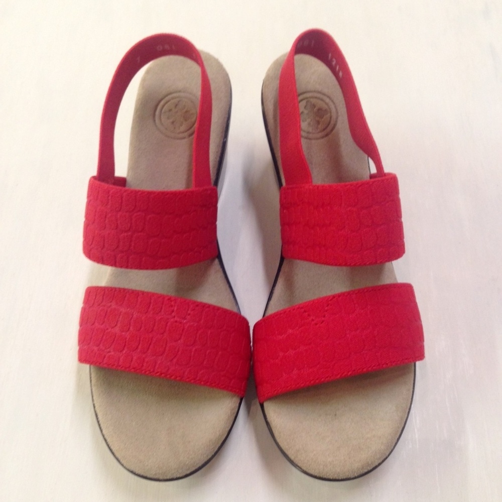 Charleston Shoe Co. Palmetto Red Croc Sandal